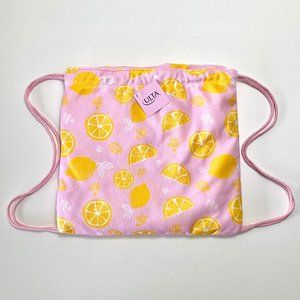 Ulta Pink Lemon Beach Towel Drawstring Bag Travel